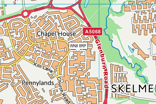 WN8 8RP map - OS VectorMap District (Ordnance Survey)