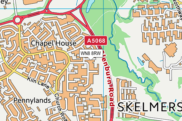 WN8 8RW map - OS VectorMap District (Ordnance Survey)