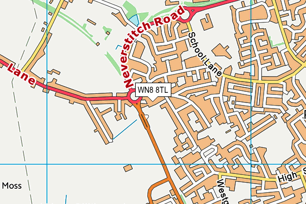 WN8 8TL map - OS VectorMap District (Ordnance Survey) WN8 8TL map - OS VectorMap District (Ordnance Survey)