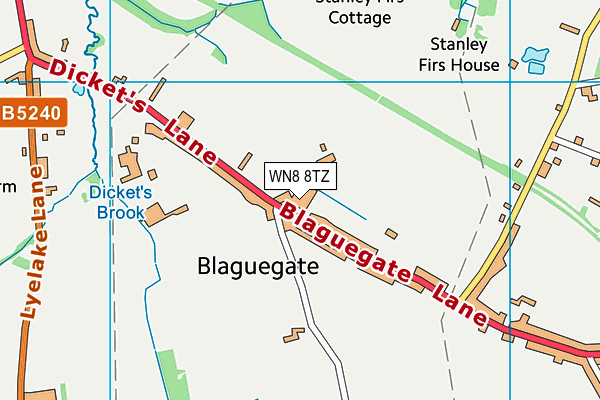 WN8 8TZ map - OS VectorMap District (Ordnance Survey) WN8 8TZ map - OS VectorMap District (Ordnance Survey)