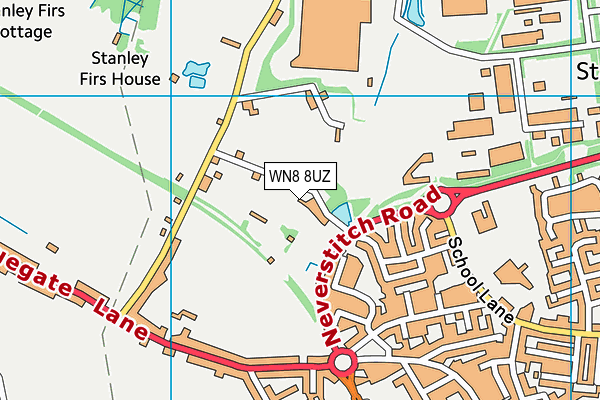 WN8 8UZ map - OS VectorMap District (Ordnance Survey)