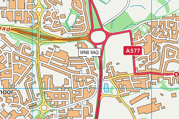 WN8 9AQ map - OS VectorMap District (Ordnance Survey)