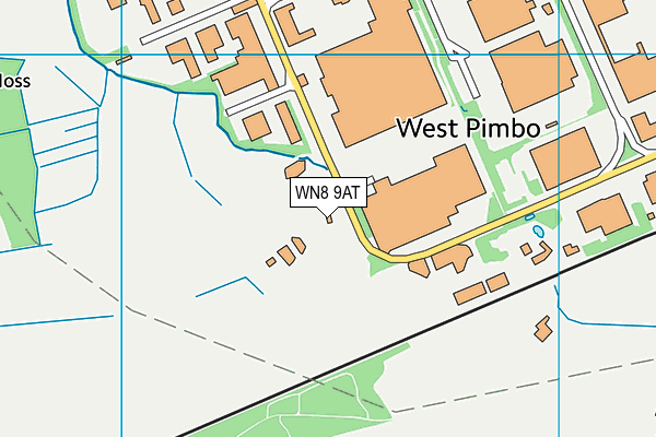 WN8 9AT map - OS VectorMap District (Ordnance Survey)