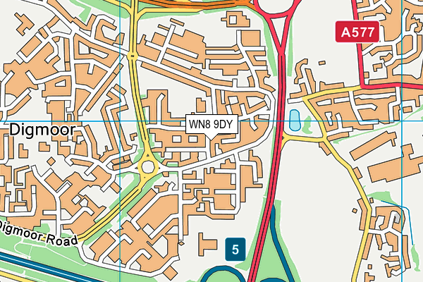 WN8 9DY map - OS VectorMap District (Ordnance Survey)