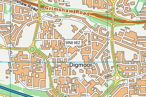 WN8 9EZ map - OS VectorMap District (Ordnance Survey)