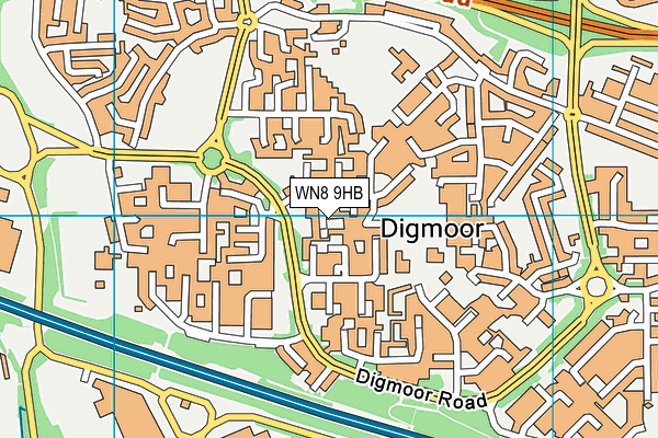 WN8 9HB map - OS VectorMap District (Ordnance Survey)