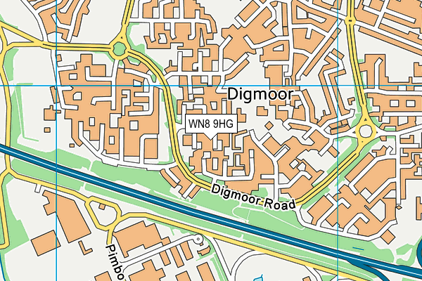 WN8 9HG map - OS VectorMap District (Ordnance Survey) WN8 9HG map - OS VectorMap District (Ordnance Survey)
