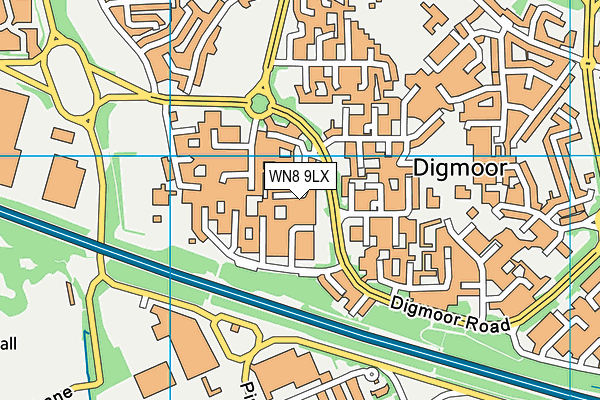 WN8 9LX map - OS VectorMap District (Ordnance Survey) WN8 9LX map - OS VectorMap District (Ordnance Survey)