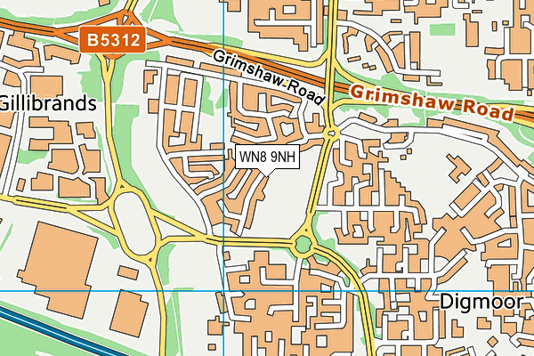 WN8 9NH map - OS VectorMap District (Ordnance Survey)
