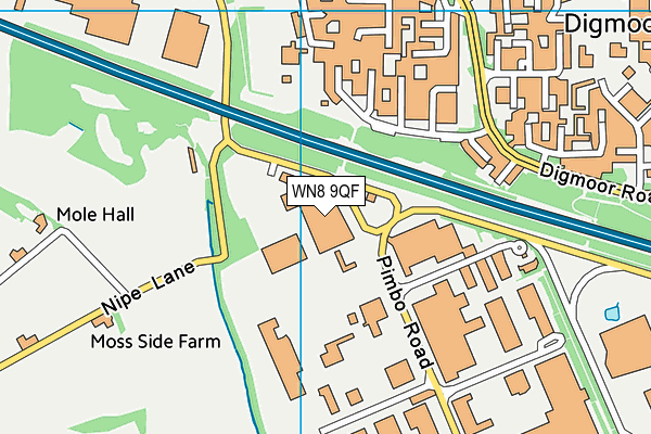 WN8 9QF map - OS VectorMap District (Ordnance Survey)