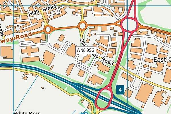 WN8 9SG map - OS VectorMap District (Ordnance Survey) WN8 9SG map - OS VectorMap District (Ordnance Survey)