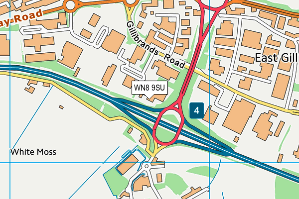 WN8 9SU map - OS VectorMap District (Ordnance Survey) WN8 9SU map - OS VectorMap District (Ordnance Survey)