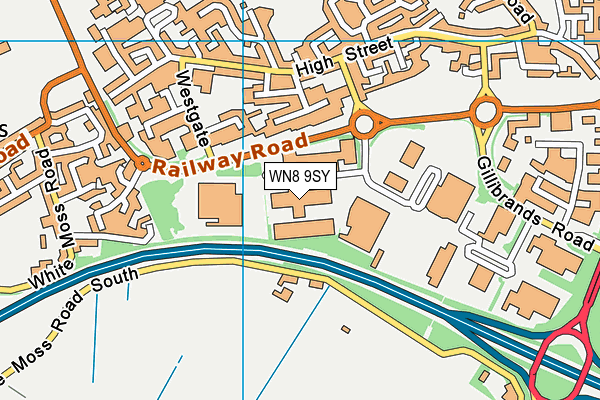 WN8 9SY map - OS VectorMap District (Ordnance Survey)