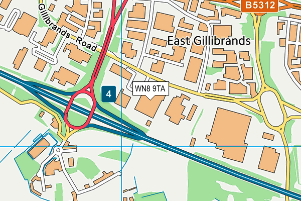 WN8 9TA map - OS VectorMap District (Ordnance Survey)