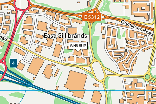 WN8 9UP map - OS VectorMap District (Ordnance Survey)