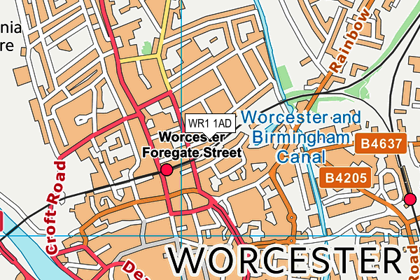 WR1 1AD map - OS VectorMap District (Ordnance Survey) WR1 1AD map - OS VectorMap District (Ordnance Survey)