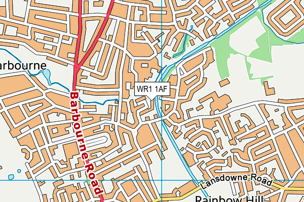 WR1 1AF map - OS VectorMap District (Ordnance Survey)