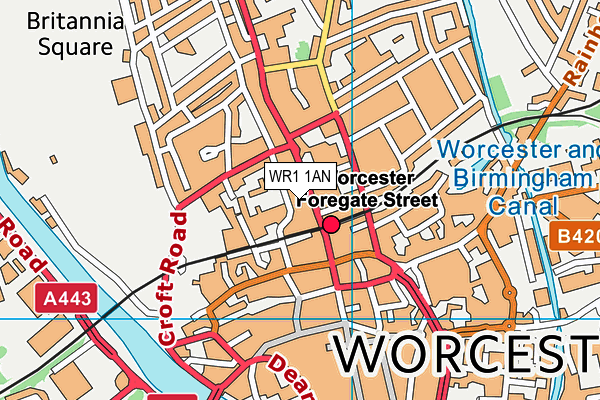 WR1 1AN map - OS VectorMap District (Ordnance Survey) WR1 1AN map - OS VectorMap District (Ordnance Survey)
