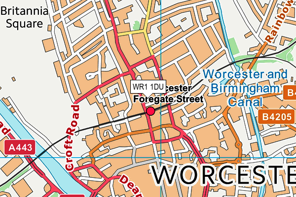 WR1 1DU map - OS VectorMap District (Ordnance Survey)