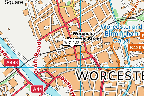 WR1 1DX map - OS VectorMap District (Ordnance Survey) WR1 1DX map - OS VectorMap District (Ordnance Survey)