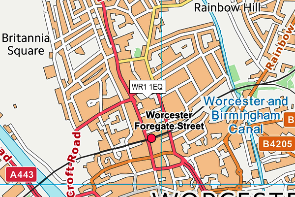 WR1 1EQ map - OS VectorMap District (Ordnance Survey) WR1 1EQ map - OS VectorMap District (Ordnance Survey)