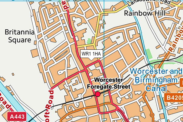 WR1 1HA map - OS VectorMap District (Ordnance Survey) WR1 1HA map - OS VectorMap District (Ordnance Survey)