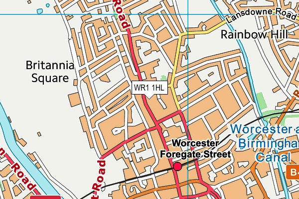 WR1 1HL map - OS VectorMap District (Ordnance Survey) WR1 1HL map - OS VectorMap District (Ordnance Survey)