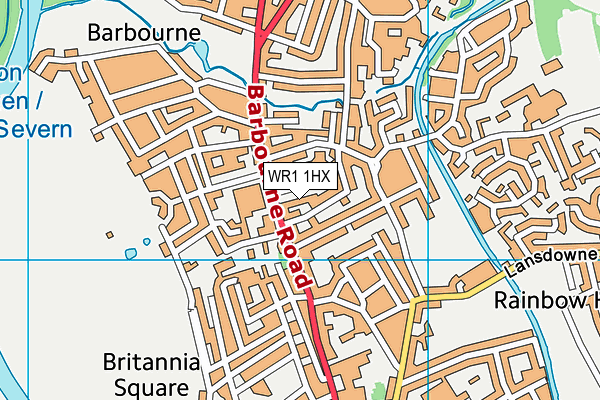 WR1 1HX map - OS VectorMap District (Ordnance Survey)