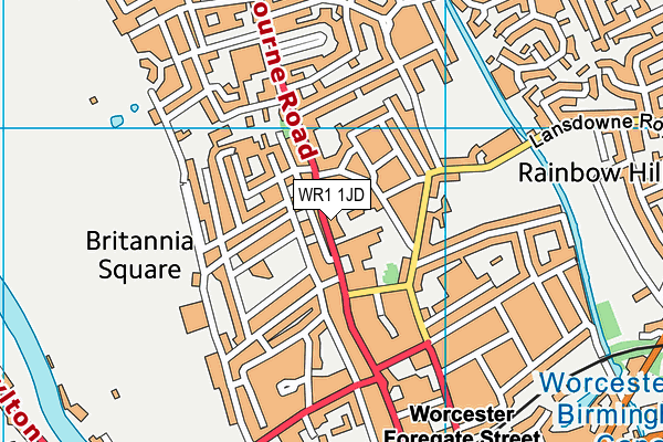 WR1 1JD map - OS VectorMap District (Ordnance Survey) WR1 1JD map - OS VectorMap District (Ordnance Survey)