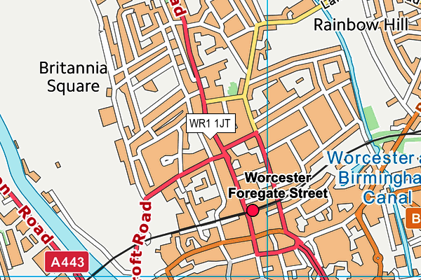 WR1 1JT map - OS VectorMap District (Ordnance Survey) WR1 1JT map - OS VectorMap District (Ordnance Survey)