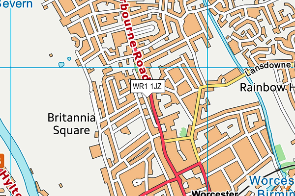 WR1 1JZ map - OS VectorMap District (Ordnance Survey) WR1 1JZ map - OS VectorMap District (Ordnance Survey)