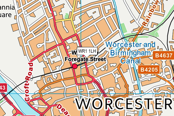 WR1 1LH map - OS VectorMap District (Ordnance Survey)