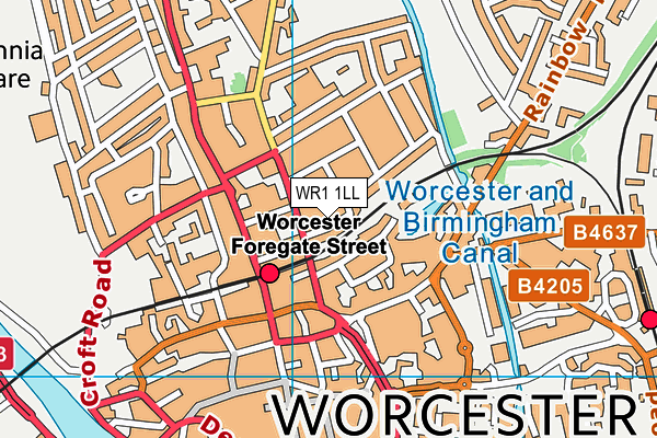WR1 1LL map - OS VectorMap District (Ordnance Survey) WR1 1LL map - OS VectorMap District (Ordnance Survey)