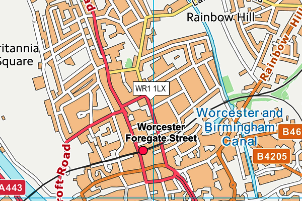 WR1 1LX map - OS VectorMap District (Ordnance Survey) WR1 1LX map - OS VectorMap District (Ordnance Survey)
