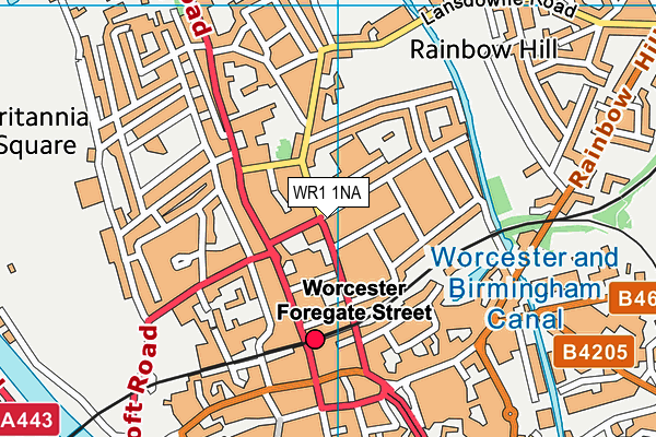 WR1 1NA map - OS VectorMap District (Ordnance Survey) WR1 1NA map - OS VectorMap District (Ordnance Survey)
