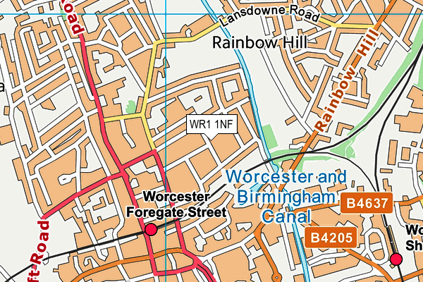 WR1 1NF map - OS VectorMap District (Ordnance Survey) WR1 1NF map - OS VectorMap District (Ordnance Survey)