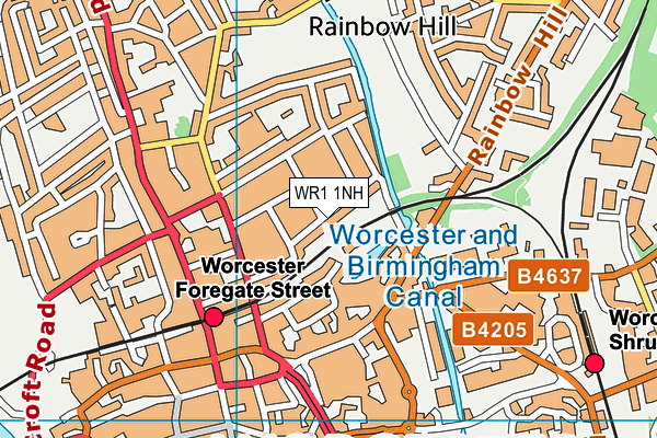WR1 1NH map - OS VectorMap District (Ordnance Survey) WR1 1NH map - OS VectorMap District (Ordnance Survey)
