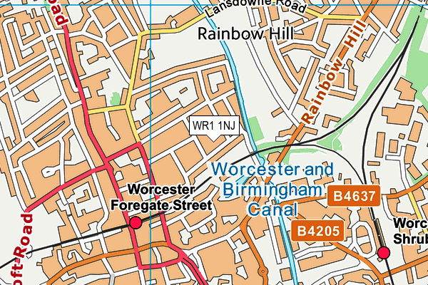 WR1 1NJ map - OS VectorMap District (Ordnance Survey) WR1 1NJ map - OS VectorMap District (Ordnance Survey)
