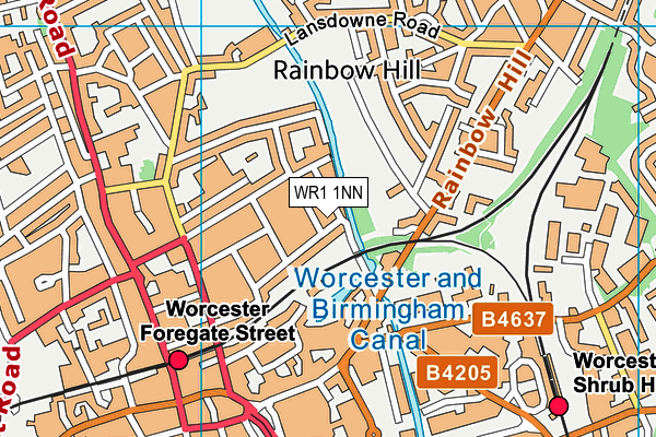 WR1 1NN map - OS VectorMap District (Ordnance Survey) WR1 1NN map - OS VectorMap District (Ordnance Survey)