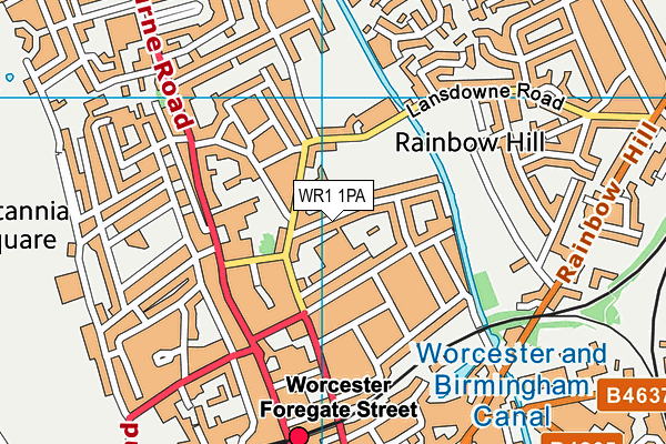 WR1 1PA map - OS VectorMap District (Ordnance Survey) WR1 1PA map - OS VectorMap District (Ordnance Survey)