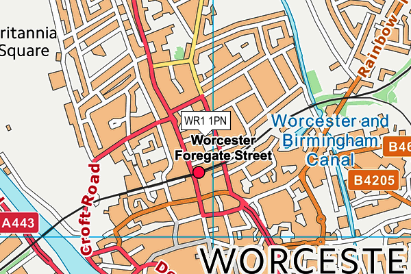 WR1 1PN map - OS VectorMap District (Ordnance Survey) WR1 1PN map - OS VectorMap District (Ordnance Survey)