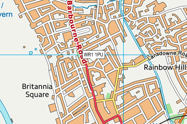 WR1 1PU map - OS VectorMap District (Ordnance Survey)