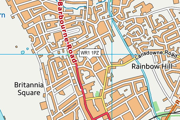 WR1 1PZ map - OS VectorMap District (Ordnance Survey)