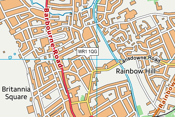 WR1 1QG map - OS VectorMap District (Ordnance Survey)