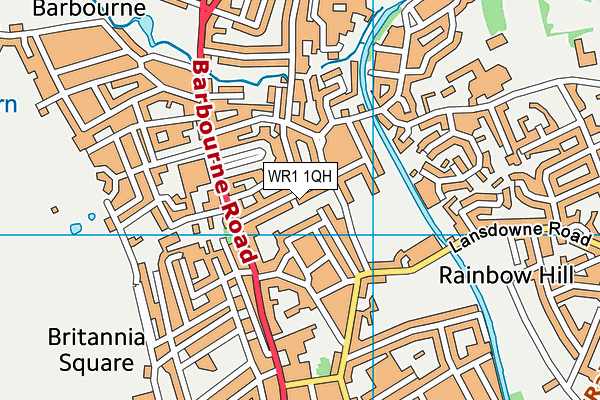 WR1 1QH map - OS VectorMap District (Ordnance Survey)