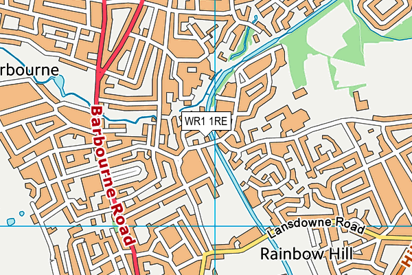 WR1 1RE map - OS VectorMap District (Ordnance Survey)