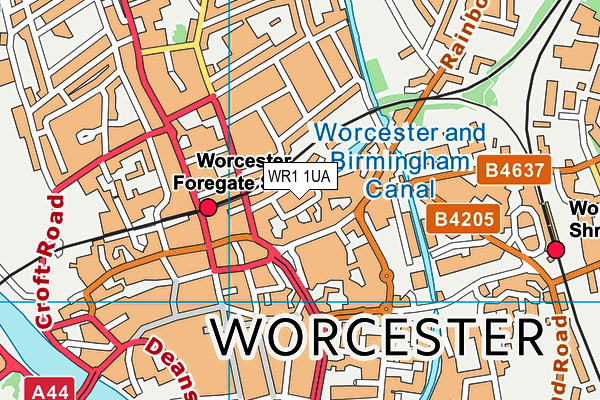 WR1 1UA map - OS VectorMap District (Ordnance Survey) WR1 1UA map - OS VectorMap District (Ordnance Survey)