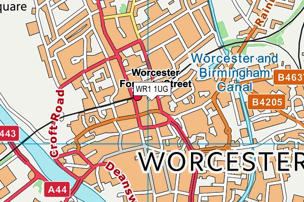 WR1 1UG map - OS VectorMap District (Ordnance Survey) WR1 1UG map - OS VectorMap District (Ordnance Survey)