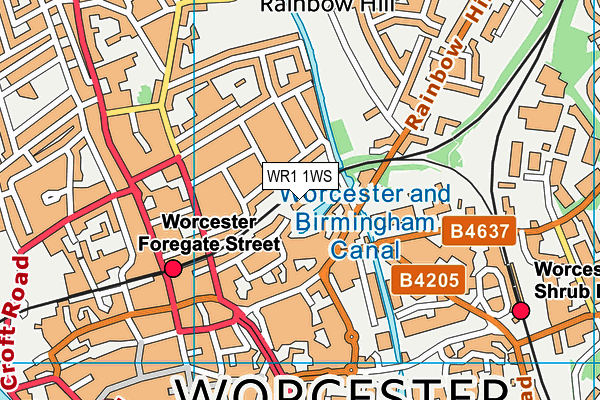 WR1 1WS map - OS VectorMap District (Ordnance Survey) WR1 1WS map - OS VectorMap District (Ordnance Survey)