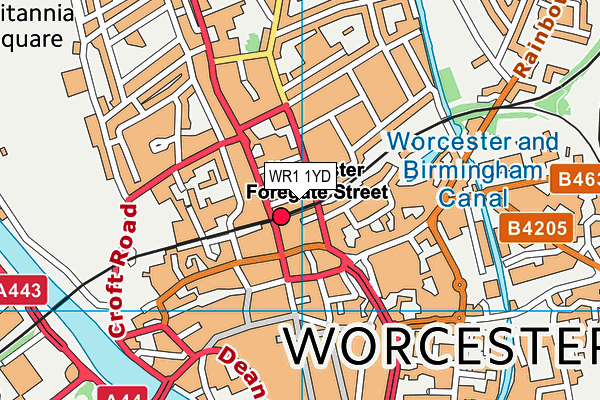 WR1 1YD map - OS VectorMap District (Ordnance Survey) WR1 1YD map - OS VectorMap District (Ordnance Survey)